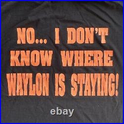 Vintage The Waylon Jennings Show Stage Crew Security T Shirt Large Very Rare VTG