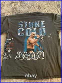 Vintage Very RARE WWF Stone Cold Steve Austin Dont Trust Any Body 2sidesPrint