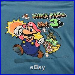 Vintage Very Rare Super Mario Bros 3 NES 1990 Nintendo Promo Shirt