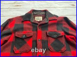 Vintage Woolrich Buffalo Plaid Lined Jacket Very Rare Mens Size Large Red Euc