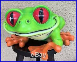 Vtg 00 CHA-CHA THE TREE FROG Very Rare Iconic Rainforest Cafe LARGE Statue