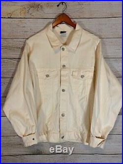 Vtg 1990 Betty Boop Vintage/Off White Denim Jacket Glitter Size Large Very Rare