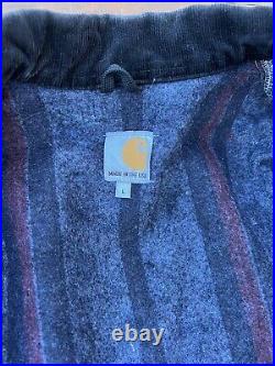 Vtg Carhartt Detroit Jacket Size L Black Blanket Lined USA Made Very Clean Rare