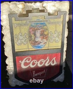 Vtg. Large Coors Banquet Beer Lighted Sign Very Rare And Works
