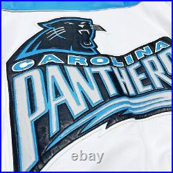 Vtg Very Rare Carolina Panthers Jeff Hamilton Full Leather Jacket Mens Large