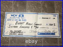 WCW 1998 22 x 10 Large Prop Check signed by Diamond Dallas Page VERY RARE