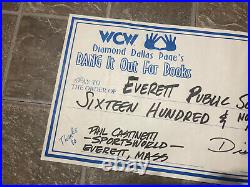WCW 1998 22 x 10 Large Prop Check signed by Diamond Dallas Page VERY RARE