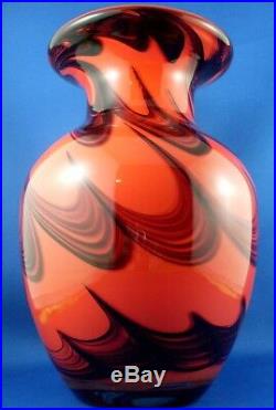 WOW Very Rare! Vintage DOLPHIN GLASS Japan HEAVY THICK CRYSTAL ART GLASS Vase AU