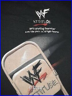 WWE VERY RARE AUTHENTIC Vintage Original 98 WWF ATTITUDE chairs WRESTLING Shirt