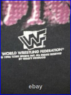 WWE VERY RARE Vintage Original 1996 WWF Bret Hart excellence L WRESTLING Shirt