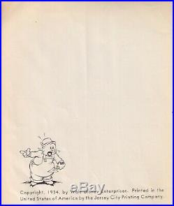 Walt Disney signed rare 1934 book very large, dark signature Phil Sears COA