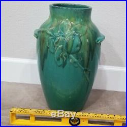 Weller Pottery Large 18 Green Vase Signed Very Rare Piece Absolutely Beautiful