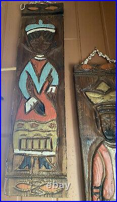 Witco tiki Vintage Rare Very Large-set Of Two Mid Century King Queen