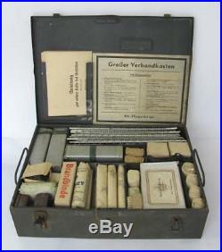 Wwii German Elite Units Large Complete First Aid Set In Metal Case Very Rare
