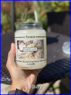 Yankee Candle 22 oz WHITE LACE Black Label VERY RARE